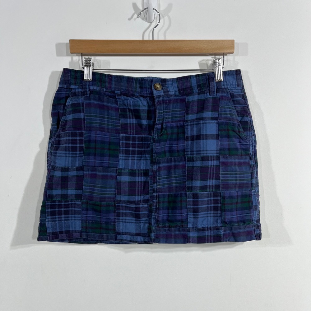 Old Navy Madras Patchwork Plaid Preppy Mini Skirt Womens Size 4 Cotton VTG‎ 90s